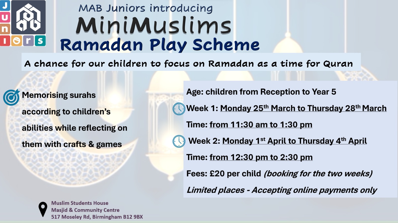 Ramadan MAB Junior Play Scheme