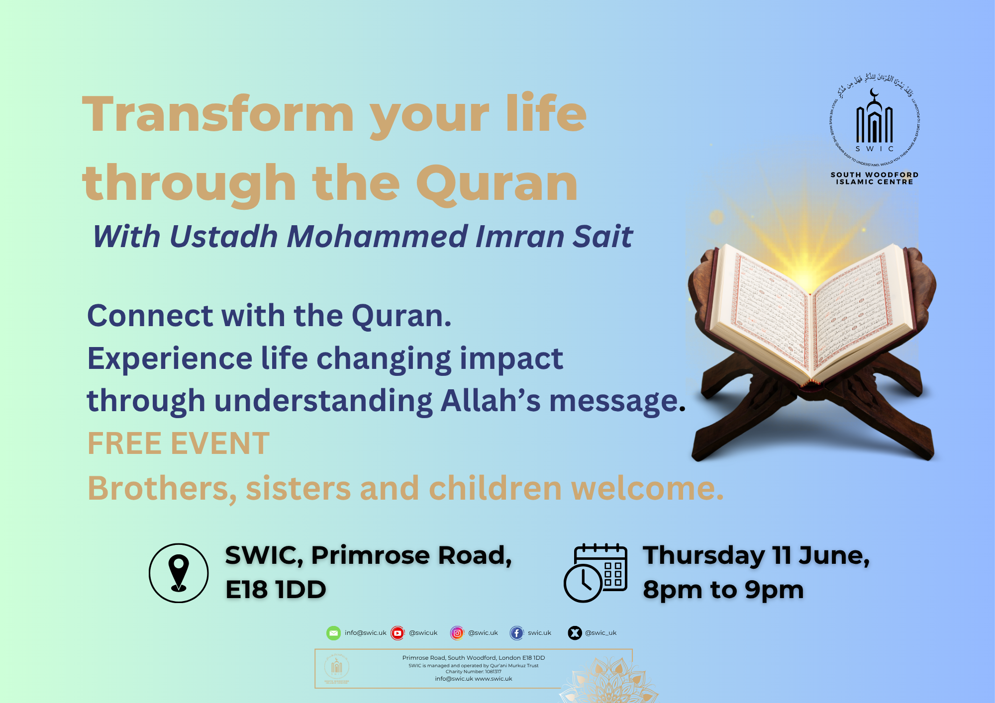 Transform your life through the Quran