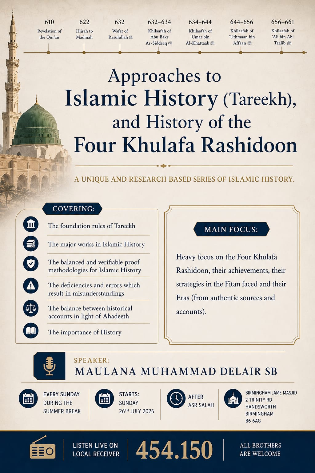 Approaches to Islamic History (Tareekh) The Four Khulafa Rashidoon Approaches to Islamic History (Tareekh) The Four Khulafa Rashidoon