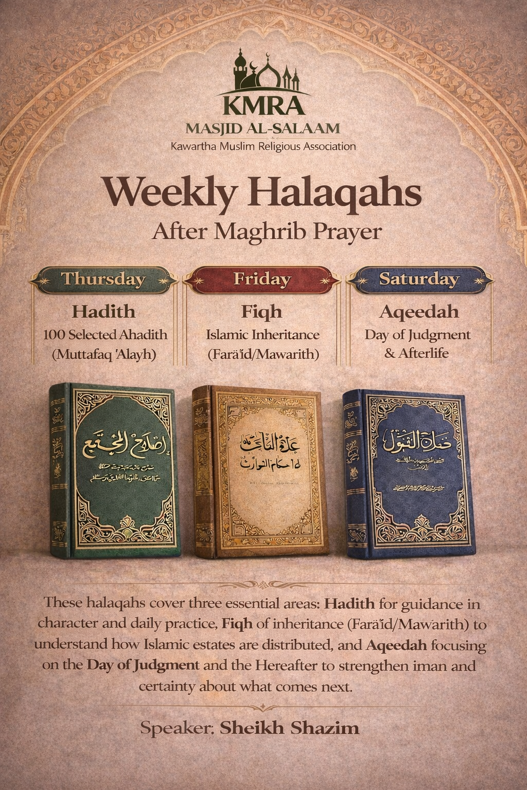 Weekly Halaqahs with Sheikh Shazim (Ongoing Series)