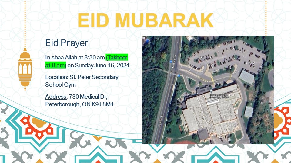 Eid UlAdha Prayer Venue Announcement 