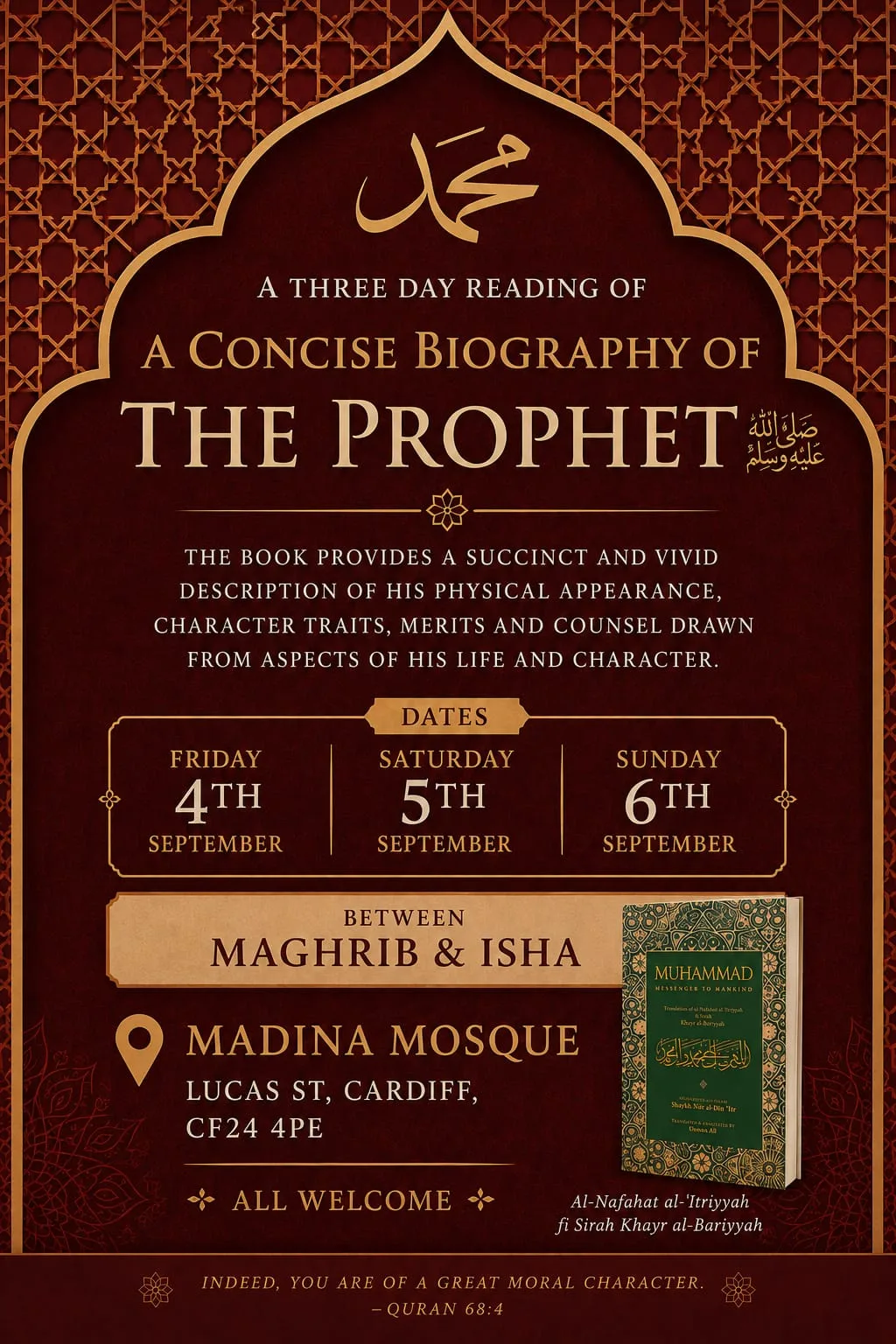 A Three-Day Reading of the Sublime Prophetic Life ï·º A Three-Day Reading of the Sublime Prophetic Life ï·º