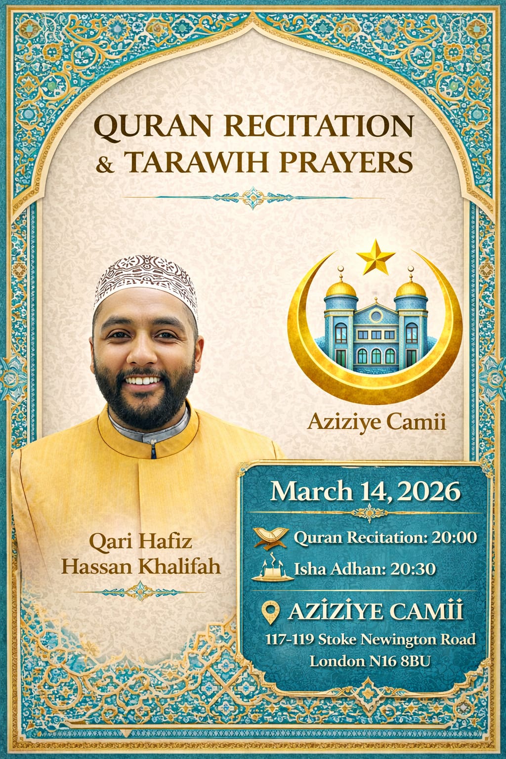 Quran and Taraweeh with Qari Hafiz Hassan Khalifah Quran and Taraweeh with Qari Hafiz Hassan Khalifah