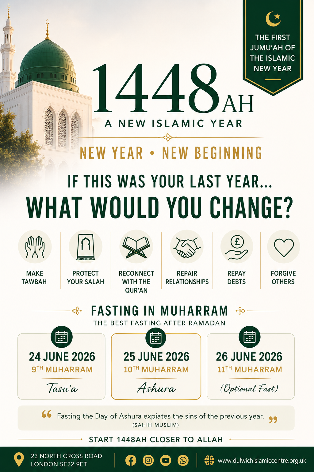 19/06/2026 New Islamic Year 1448AH, New Beginning: Don't Carry Old Sins Into a New Year 19/06/2026 New Islamic Year 1448AH, New Beginning: Don't Carry Old Sins Into a New Year