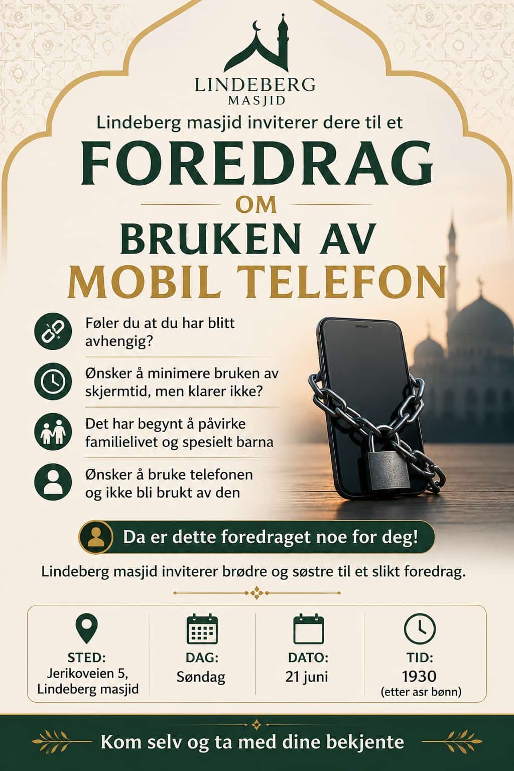 Foredrag om bruken av mobiltelefon Foredrag om bruken av mobiltelefon