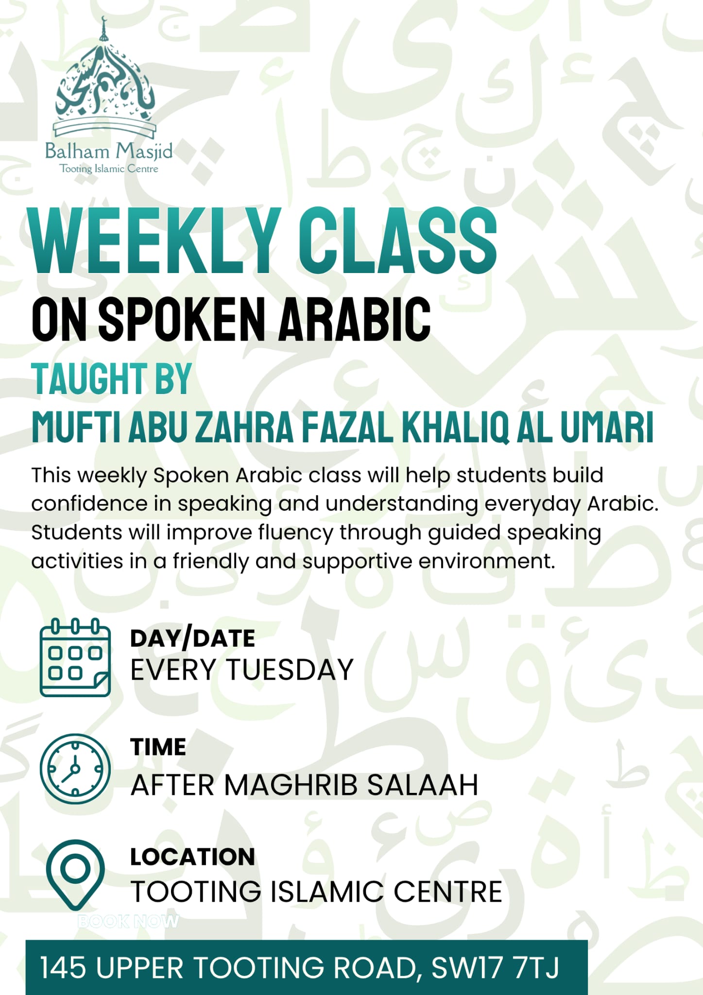 Spoken Arabic - Weekly Class for Brothers Only
