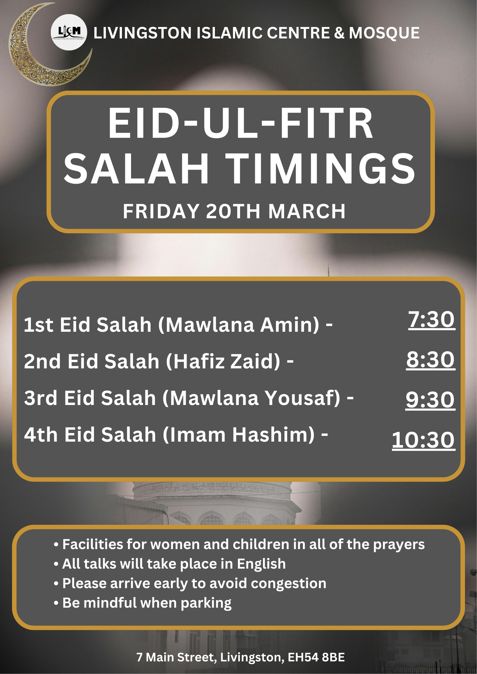 Eid-ul-Fitr Salah Timings 
