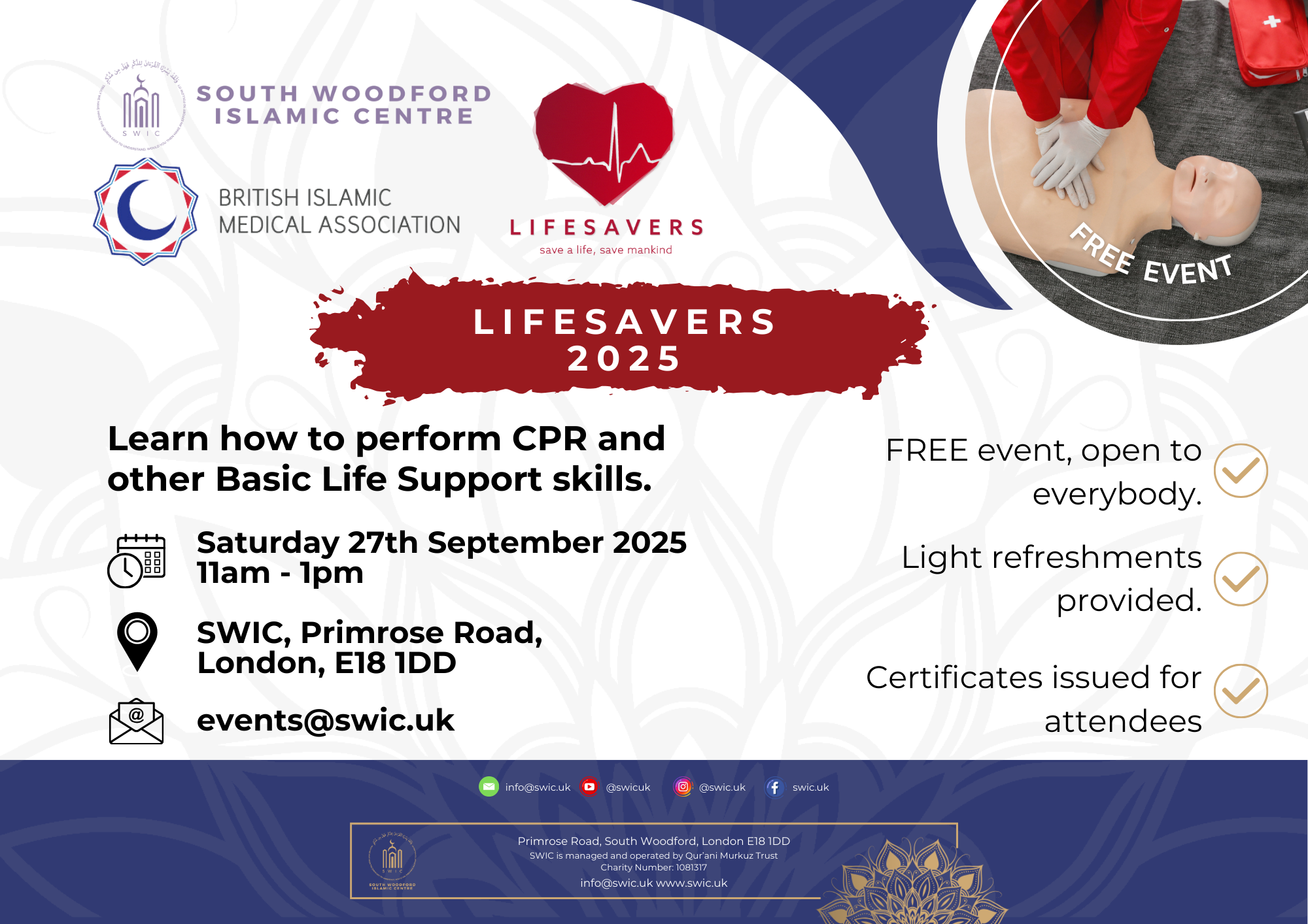BIMA Lifesavers '25 at SWIC - REGISTER NOW