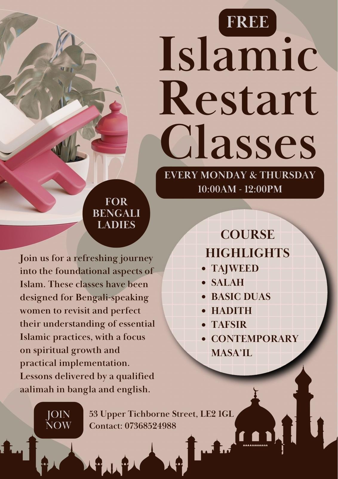 Darus Salaam Masjid Ladies Classes.