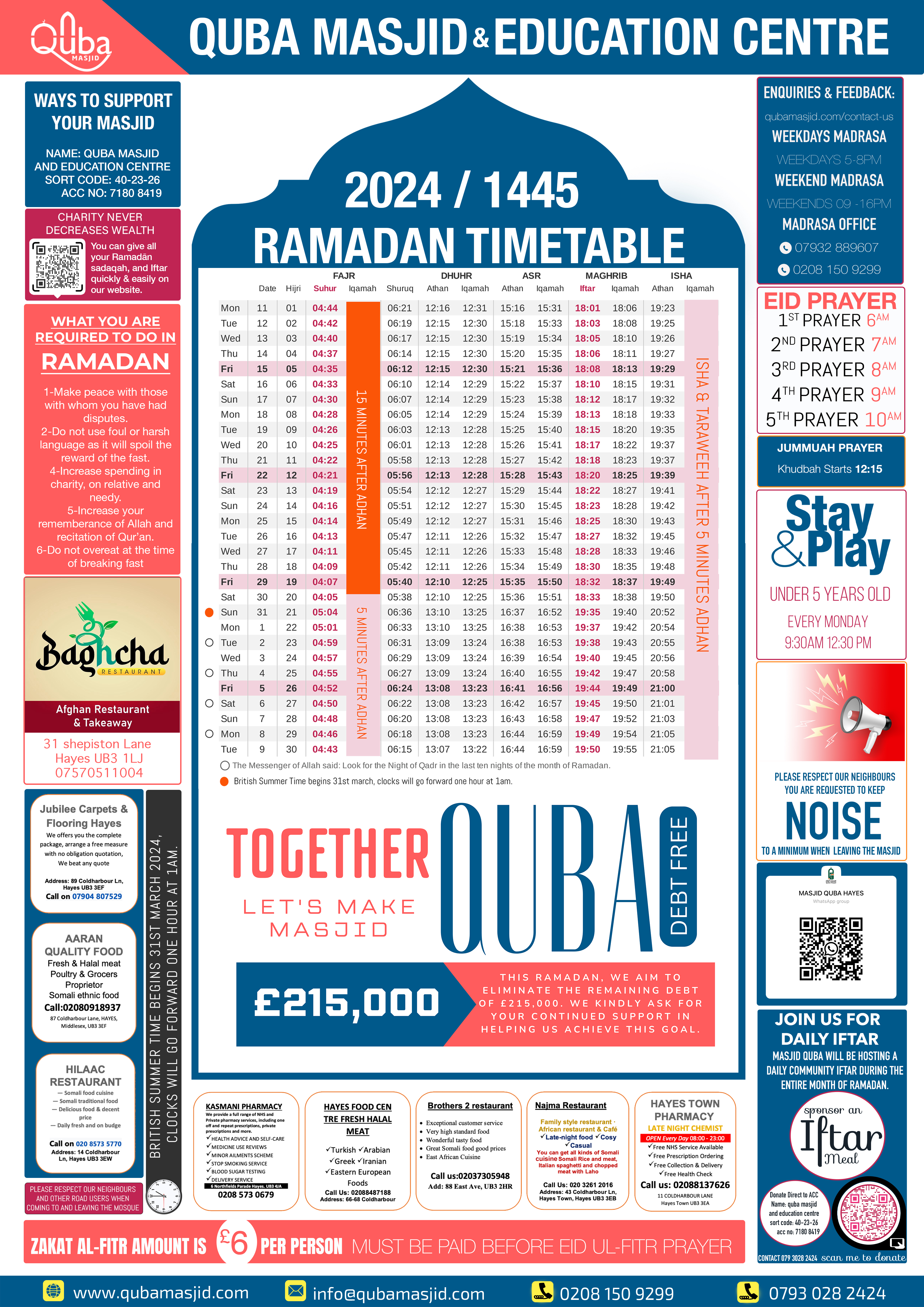 Download Ramadan Timetable 2024